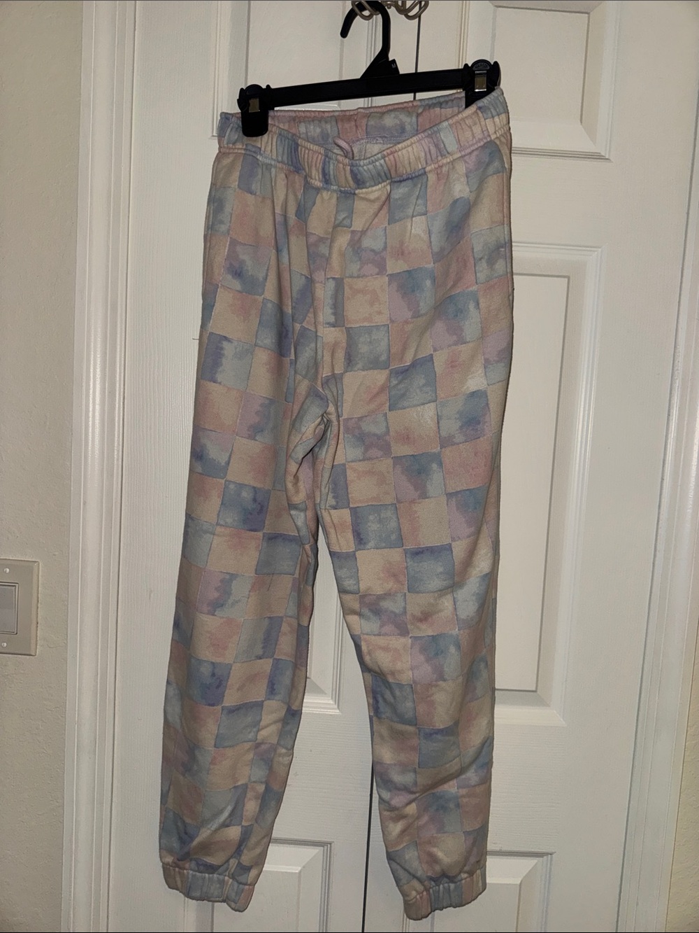 wild fable Pastel Checkered Men's Joggers - Blue & Cream